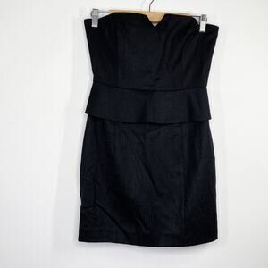 Rachel Zoe Womens Peplum Strapless Dress Size S Black Office Cocktail Party